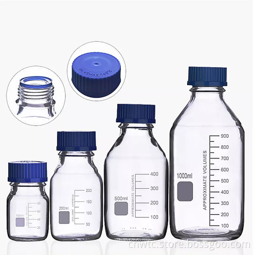 Lab Borosilicate 3.3 Glass Bottle with Screw Cap | Culture Media | Amber Glass Reagent Bottle